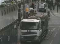 Photo is an extract from the CCTV footage showing the unsafe scaffolding work