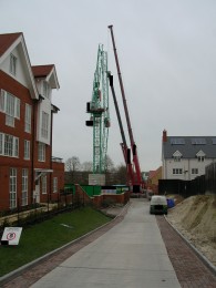 Photo shows the crane involved in the incident